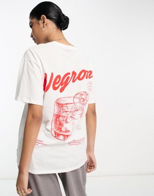 ASOS DESIGN oversized t-shirt with negroni graphic print in white | ASOS
