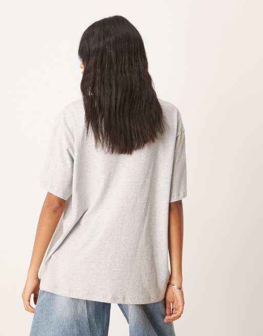 ASOS DESIGN oversized T-shirt with New York village graphic in ice heather