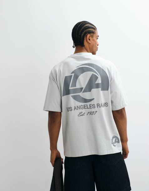 ASOS DESIGN oversized t-shirt with NFL LA Rams print in gray - view 1