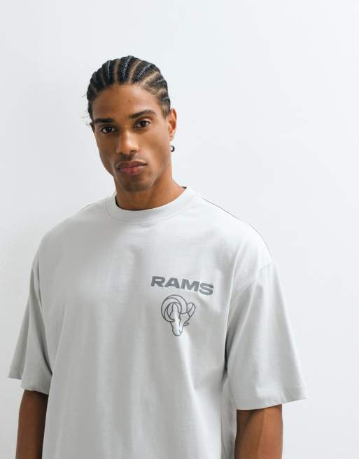 ASOS DESIGN oversized t-shirt with NFL LA Rams print in Grey, 3 of 5