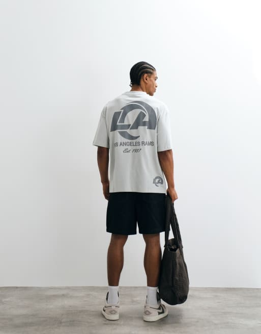 ASOS DESIGN oversized t-shirt with NFL LA Rams print in Grey, 4 of 5