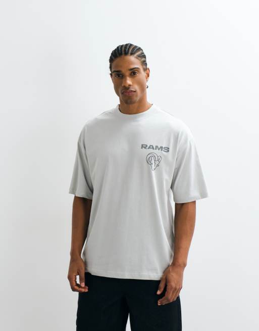 ASOS DESIGN oversized t-shirt with NFL LA Rams print in Grey, 5 of 5