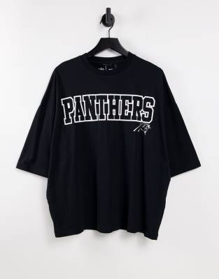 ASOS Nfl Panther Oversized T-shirt With Front And Back Print in Black for  Men