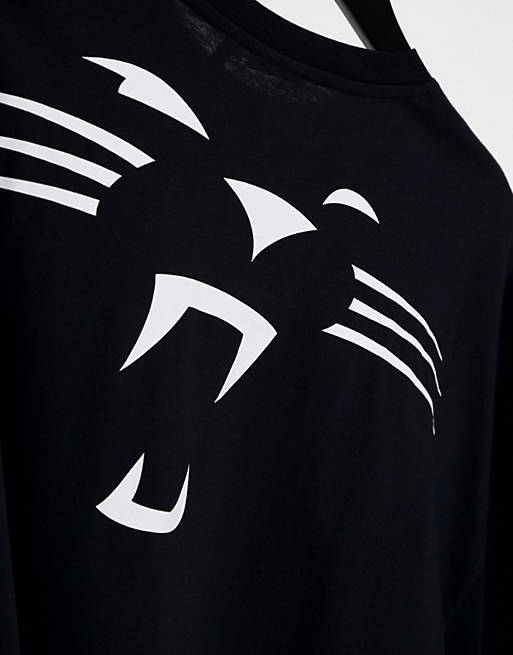 T-Shirts & Vests oversized t-shirt with NFL Panthers front and back prints in black 