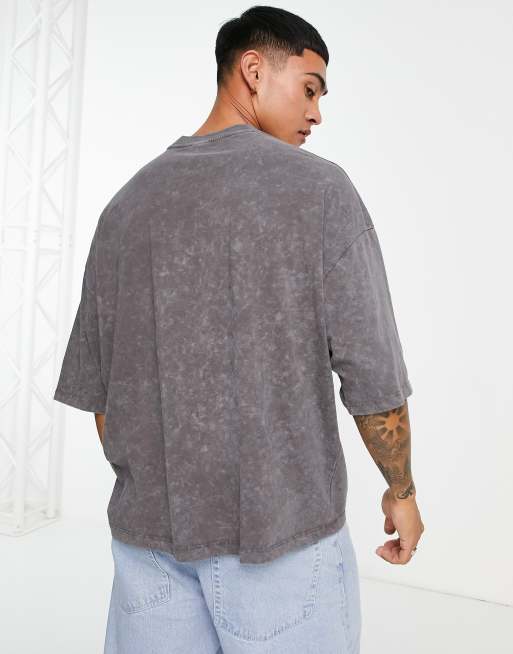 ASOS DESIGN oversized T shirt with Nirvana print in washed gray