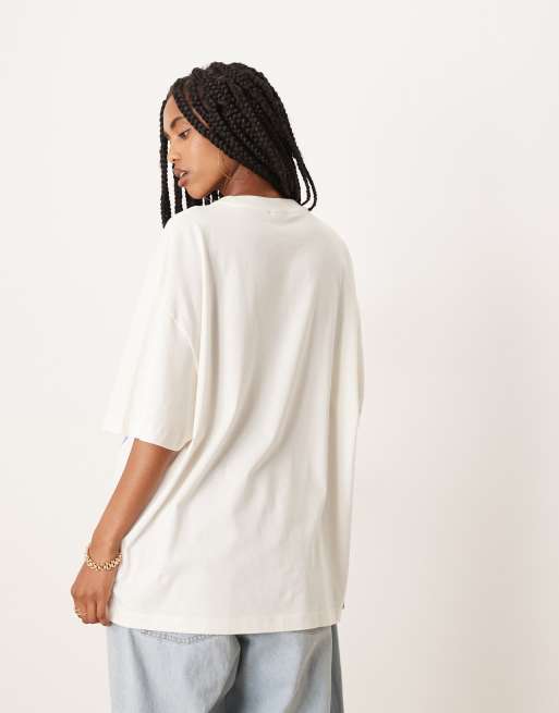 ASOS DESIGN oversized t-shirt with NYC graphic in cream
