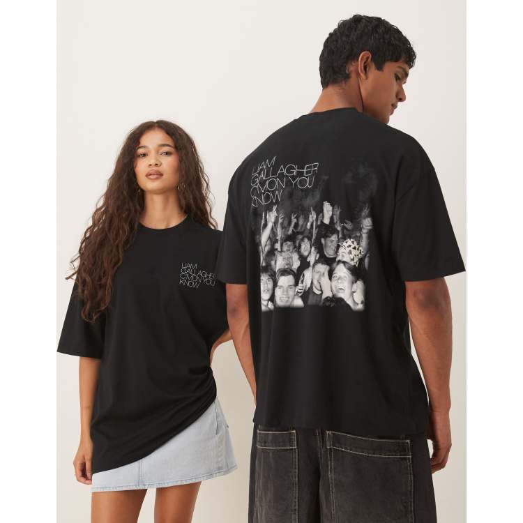 oasis Liam Gallagher Tシャツ Lサイズ ASOS DESIGN oversized t-shirt with Oasis Liam Gallagher prints in