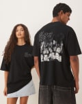 [ASOS DESIGN] ASOS DESIGN oversized t-shirt with Oasis Liam Gallagher prints in black L BLACK