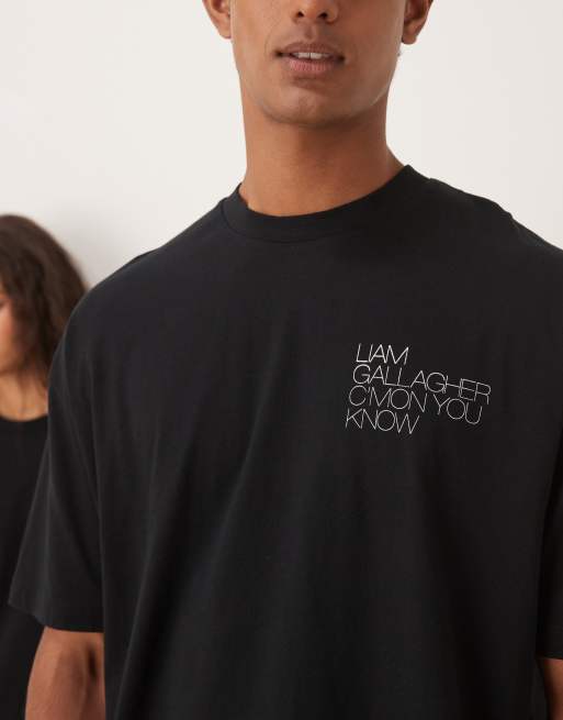 oasis Liam Gallagher Tシャツ Lサイズ ASOS DESIGN oversized t-shirt with Oasis Liam Gallagher prints in