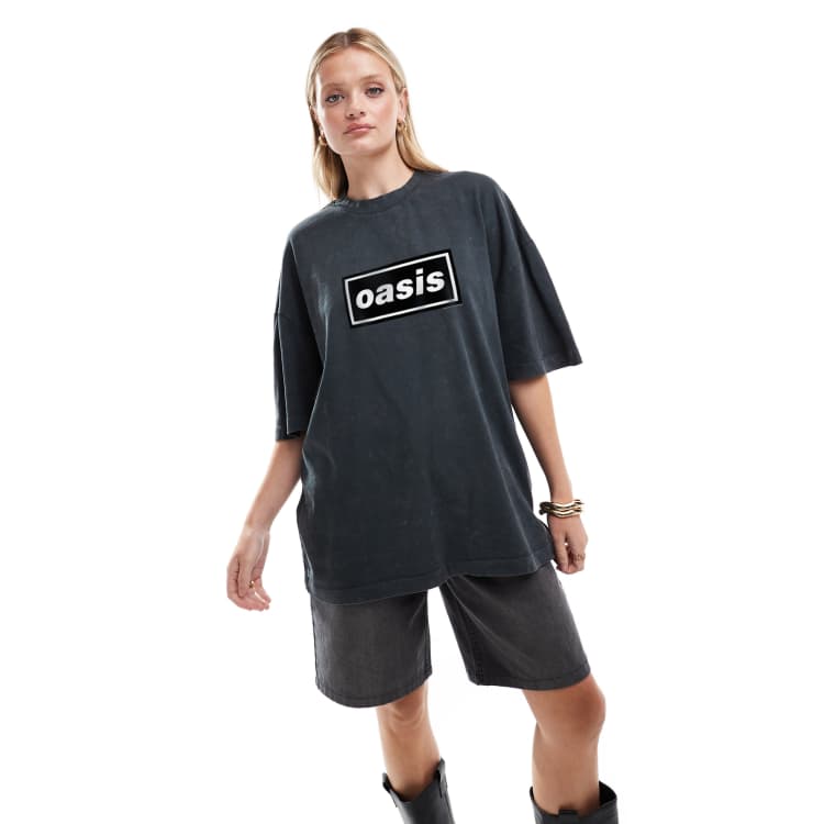 ASOS DESIGN oversized t-shirt with oasis licence in washed
