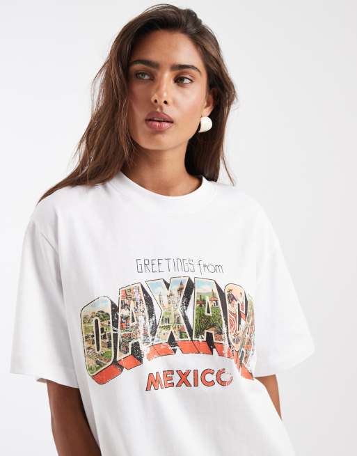 ASOS DESIGN Oversized T-shirt with Oaxaca postcard graphic in white, 2 of 4