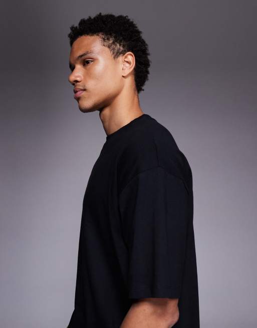 ASOS DESIGN oversized t-shirt with olive graphic in black, 4 of 5