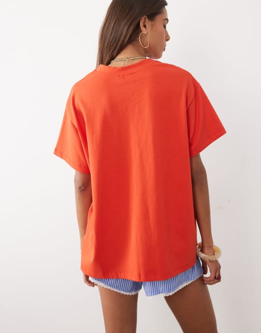 ASOS DESIGN Oversized t-shirt with ombre Puerto Rico graphic in red, 4 of 4
