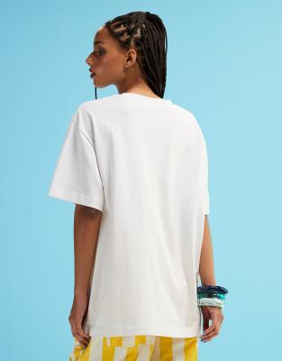 Asos Design Oversized T-shirt With Orange Juice Graphic In White