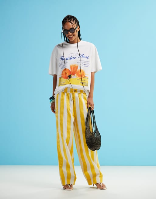 ASOS DESIGN oversized T-shirt with orange juice graphic in white, 4 of 4