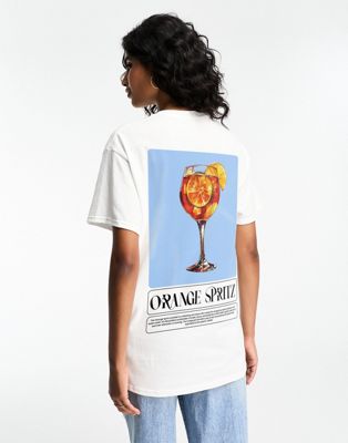 ASOS DESIGN oversized t-shirt with orange spritz graphic Sale