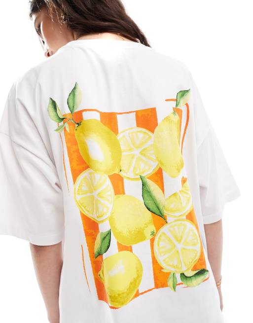 ASOS DESIGN oversized T-shirt with painted citrus fruit