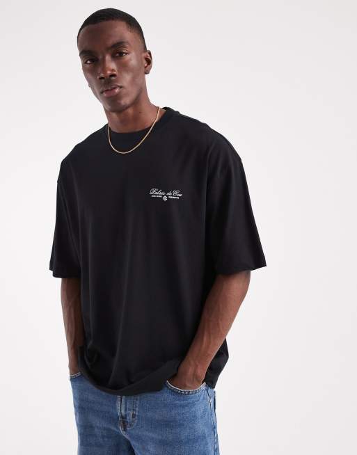 ASOS DESIGN oversized T-shirt with Palais de Ceu graphic in black , 4 of 5
