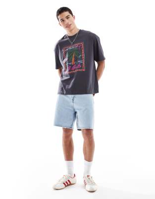 Asos Design Oversized T-shirt With Palm Tree Graphic