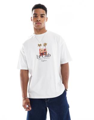 Asos Design Oversized T-shirt With Palm Tree Graphic