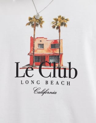 Asos Design Oversized T-shirt With Palm Tree Graphic