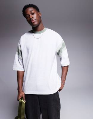 Asos Design Oversized T-shirt With Panel Detail In White