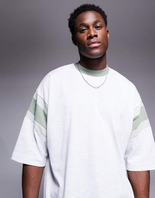 ASOS DESIGN oversized T-shirt with panel detail in white