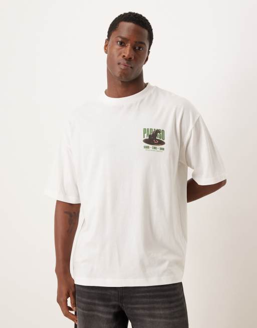 ASOS DESIGN oversized t-shirt with panther graphic in white, 3 of 5