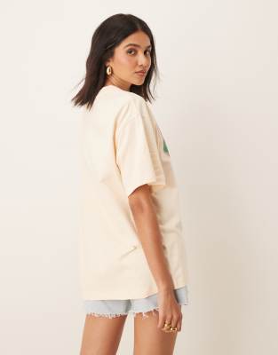 Asos Design Oversized T-shirt With Papaya Graphic