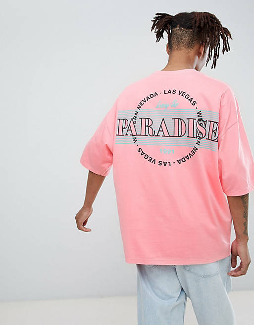 ASOS DESIGN oversized t-shirt with paradise back slogan print | ASOS