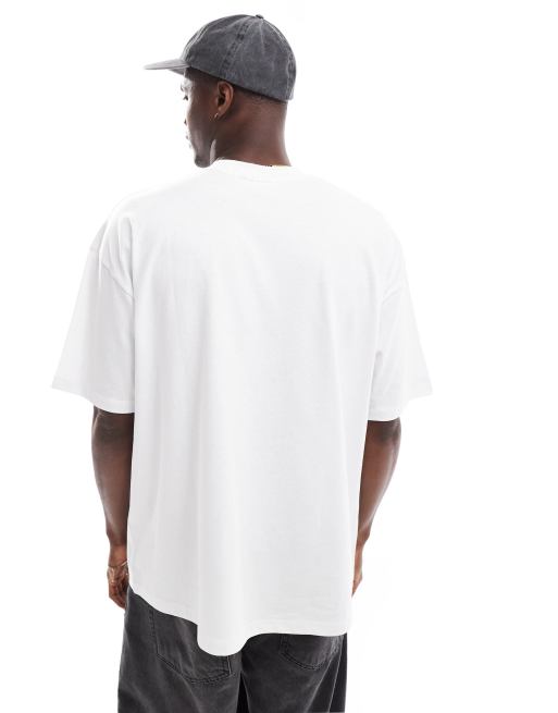 ASOS DESIGN oversized t-shirt with paraiso front print in white