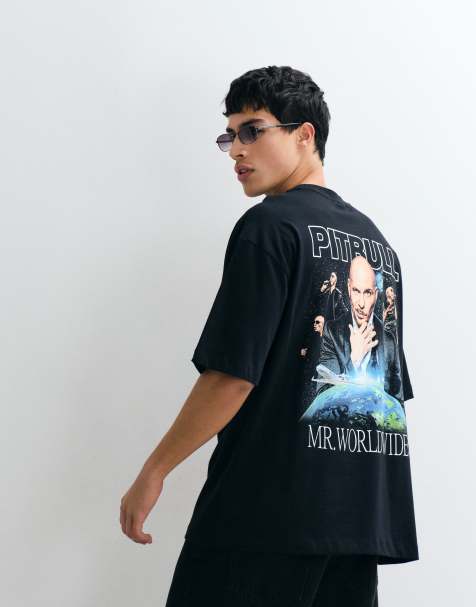 ASOS DESIGN oversized T-shirt with Pitbull print in Black - view 1
