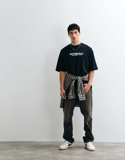 ASOS DESIGN oversized t-shirt with Pitbull print in black, 3 of 5