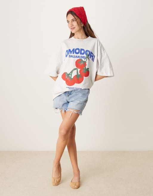 ASOS DESIGN oversized t-shirt with pomodoro tomato graphic in