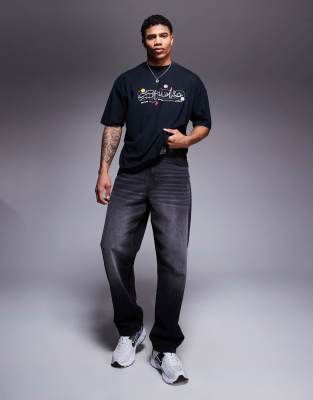 Asos Design Oversized T-shirt With Puff Text Graphic