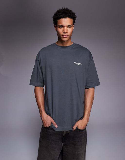 ASOS DESIGN oversized T-shirt with race car graphic in dark gray, 3 of 5