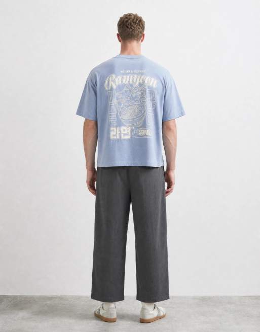 ASOS DESIGN oversized t-shirt with ramen graphic in blue, 10 of 10