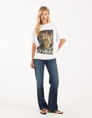 Asos Design Oversized T-shirt With Rapido Leopard Graphic In Multi