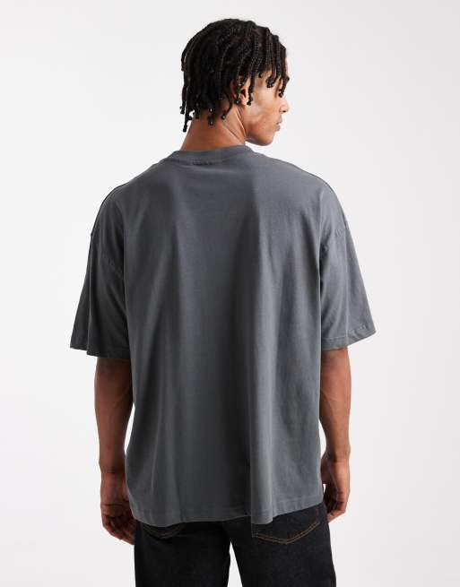 ASOS DESIGN oversized t-shirt with renaissance graphic in charcoal