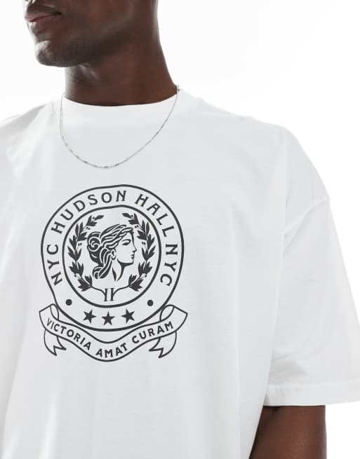 ASOS DESIGN oversized T-shirt with renaissance graphic in white