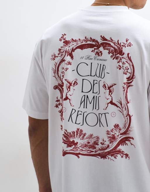 ASOS DESIGN oversized t-shirt with resort graphic in white, 5 of 5
