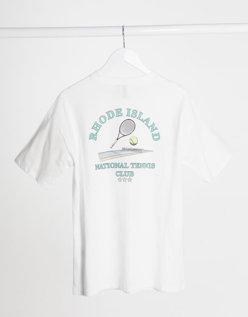 ASOS Actual oversized T-shirt with vintage sports graphic in neutral