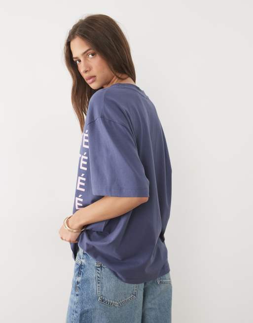 ASOS DESIGN oversized t-shirt with Reve Dete photo graphic in blue, 2 of 4