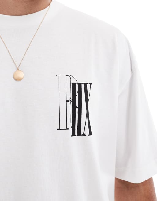 ASOS DESIGN oversized T-shirt with ring graphic in white, 3 of 4