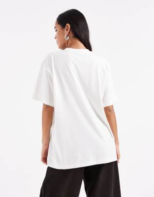 Asos Design Oversized T-shirt With Rose Graphic In White