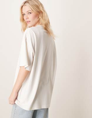 Asos Design Oversized T-shirt With Rose Graphic-white In White