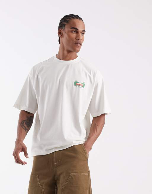 ASOS DESIGN oversized T-shirt with Saigon dragon graphic in cream, 4 of 5