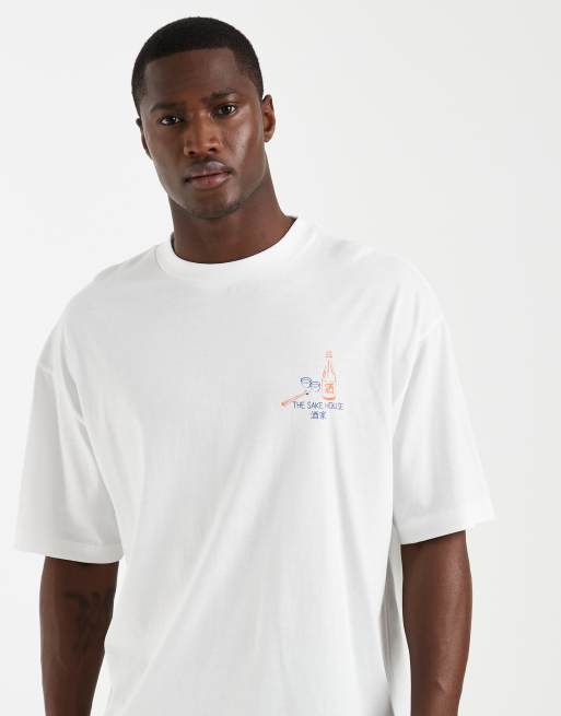 ASOS DESIGN oversized t-shirt with Sake back graphic in white, 2 of 5