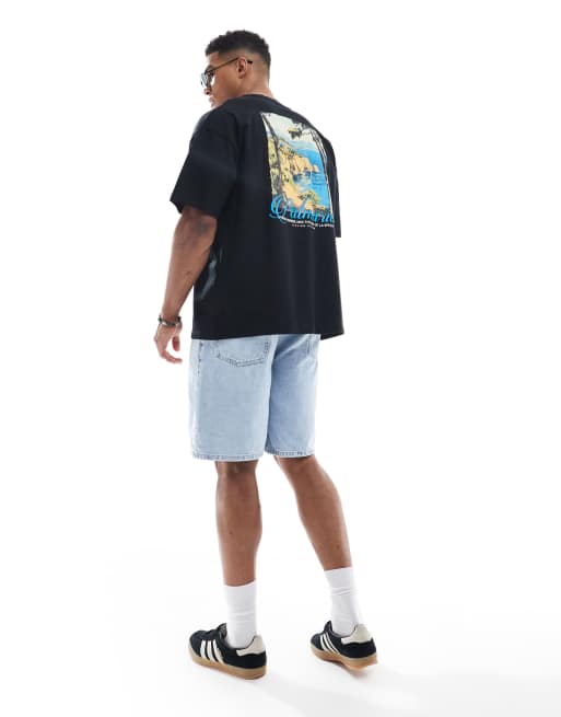 ASOS DESIGN oversized t-shirt with scenic graphic in black, 3 of 4
