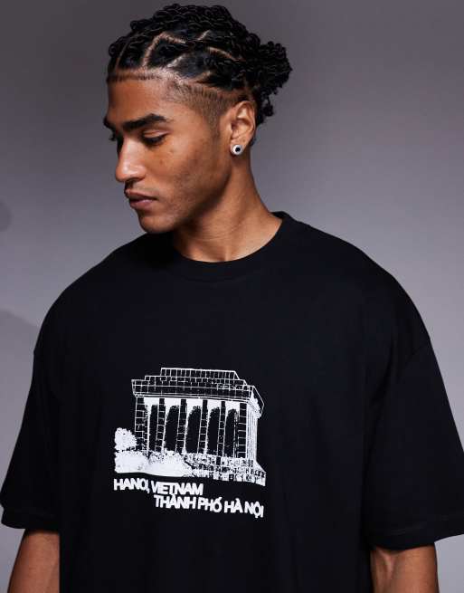 ASOS DESIGN oversized t-shirt with scenic graphic in black, 5 of 5
